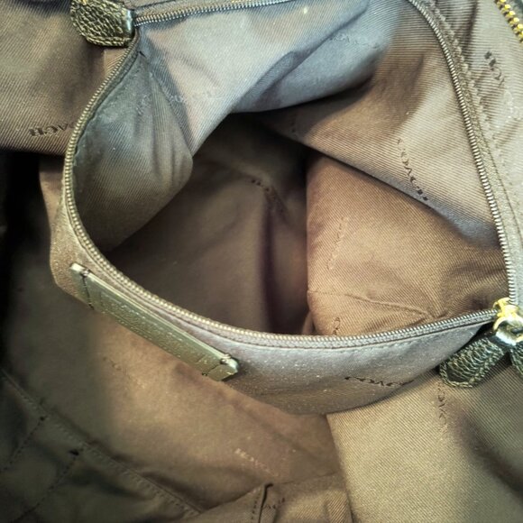 Coach Womens Black Polished Pebble Leather Turnlock Chain Tote 27 Bag - Picture 10 of 12